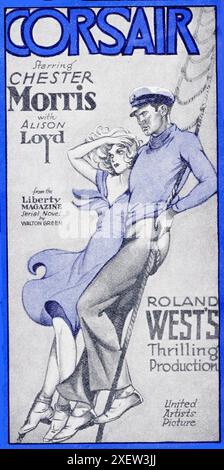 Poster Art von Alison Loyd alias THELMA TODD und CHESTER MORRIS in CORSAIR 1931 Regisseur ROLAND WEST Roman WALTON GREEN Music ALFRED NEWMAN United Künstler Stockfoto