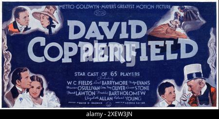 Plakatkunst des 48er-Blattes für DAVID COPPERFIELD 1935 Regisseur GEORGE CUKOR Roman CHARLES DICKENS adaptiert von HUGH WALPOLE Produzent DAVID O. SELZNICK Metro Goldwyn Mayer Stockfoto