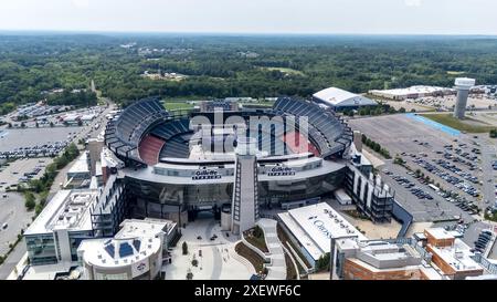 Foxborough, Ma, USA. Juni 2024. Das Gillette Stadium, das Heimstadion der Patriots and Revolution, ist in Foxborough, MA, beheimatet und bietet Sportveranstaltungen und Veranstaltungen mit einer Kapazität von 64.628, eröffnet 2002 (Bild: © Walter G. Arce Sr./ASP via ZUMA Press Wire) NUR REDAKTIONELLE VERWENDUNG! Nicht für kommerzielle ZWECKE! Stockfoto