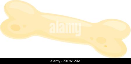 Hundeknochen horizontal isoliert auf weißem Hintergrund Stock Vektor