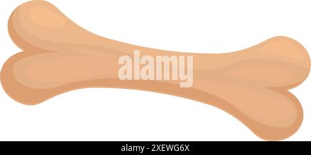 Der Zeichentrickknochen liegt waagerecht auf weißem Hintergrund Stock Vektor