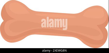 Einfache Illustration eines hellbraunen Hundeknochens, der horizontal auf weißem Hintergrund liegt Stock Vektor