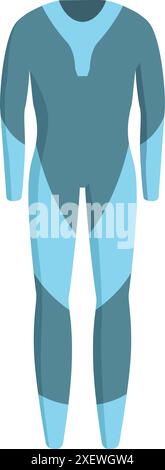 Taucheranzug schützt den Körper bei der Erkundung der Unterwasserwelt, Sicherheitsausrüstung für professionelle Taucher Stock Vektor
