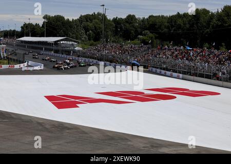 09 EVANS Mitch (nzl), Jaguar TCS Racing, Jaguar I-Type 6, Action 25 VERGNE Jean-Eric (fra), DS Penske, DS E-tense FE23, Action START Rennen 1 während des Portland ePrix 2024, 9. Sitzung der ABB FIA Formel E World Championship 2023-24, auf dem Portland International Raceway vom 28. Bis 30. Juni, 2024 in Portland, Vereinigte Staaten von Amerika Stockfoto