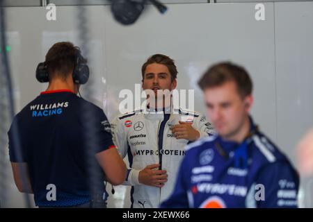Spielberg, Österreich. Juni 2024. Logan Sargeant (USA) - Williams Racing - Williams FW46 - Mercedes beim Sprint-Rennen der Formel 1 Qatar Airways Austrian Grand Prix 2024, RedBull Ring, Spielberg, Österreich 29. Juni 2024 Credit: SIPA USA/Alamy Live News Stockfoto