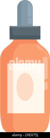 Bernsteinfarbene Tropfflasche mit Kosmetikserum, perfekt für die Präsentation von Kosmetikprodukten Stock Vektor