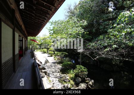 Japanischer Garten im Enman-in Tempel in Otsu, Shiga, Japan Stockfoto