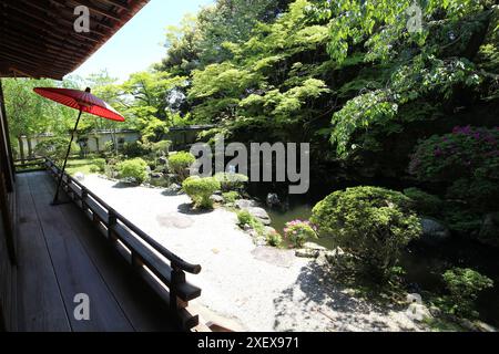 Japanischer Garten im Enman-in Tempel in Otsu, Shiga, Japan Stockfoto