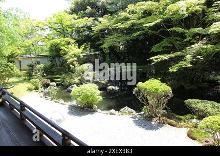 Japanischer Garten im Enman-in Tempel in Otsu, Shiga, Japan Stockfoto