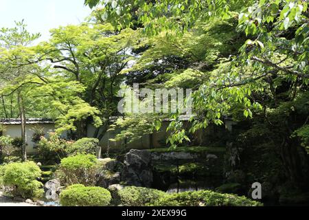 Japanischer Garten im Enman-in Tempel in Otsu, Shiga, Japan Stockfoto