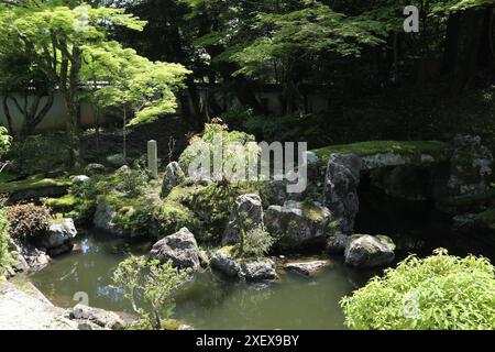 Japanischer Garten im Enman-in Tempel in Otsu, Shiga, Japan Stockfoto