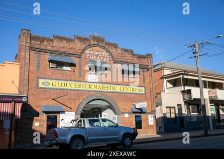 Gloucester Regional Country Town in New South Wales Australien mit Gloucester Majestic Theatre Building, das 1926 eröffnet wurde Stockfoto