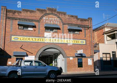 Gloucester Regional Country Town in New South Wales Australien mit Gloucester Majestic Theatre Building, das 1926 eröffnet wurde Stockfoto