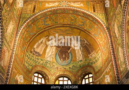 Byzantinischen Mosaiken in der Basilika von San Vitale. Ravenna. Emilia-Romagna, Italien Stockfoto