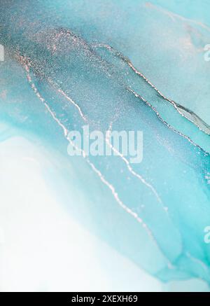 Abstraktes Teal und Silber wirbeln Stockfoto