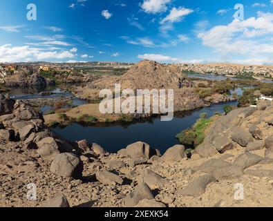 Wunderschöne nubische Insel (Sehel Island) in Assuan, Ägypten Stockfoto