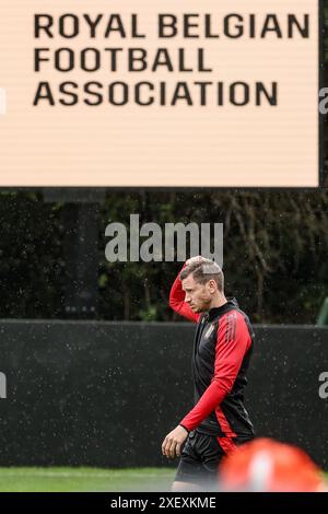 Freiberg, Deutschland. 30. Juni 2024. Der belgische Jan Vertonghen wurde am Sonntag, den 30. Juni 2024, zu Beginn eines Trainings der belgischen Fußballnationalmannschaft Red Devils in ihrem Basislager in Freiberg am Neckar während der Fußball-Europameisterschaft 2024 gezeigt. Am Montag treffen die Roten Teufel in der Achtelrunde auf Frankreich. BELGA FOTO BRUNO FAHY Credit: Belga News Agency/Alamy Live News Stockfoto