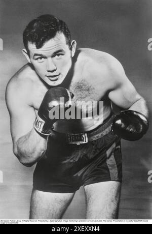 Ingemar Johansson. Schwedischer Profi-Boxer. Geboren am 22. september 1932 bis 30. januar 2009. Am 26. juni 1959 gewann er den Weltmeistertitel im Schwergewicht und besiegte Floyd Patterson im Yankee Stadium New York USA. Stockfoto