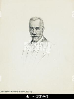 Porträt des Reichskanzlers Theobald von Bethmann Hollweg. 1916 Theobald Theodor Friedrich Alfred von Bethmann Hollweg (1856–1921) war ein deutscher Politiker, der von 1909 bis 1917 Reichskanzler war. Stockfoto