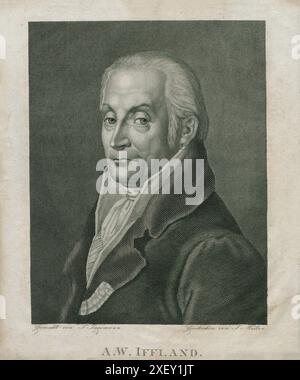 Porträt von August Wilhelm Iffland. 1800 August Wilhelm Iffland (1759 – 1814) war ein deutscher Schauspieler und Dramaturgie. Stockfoto