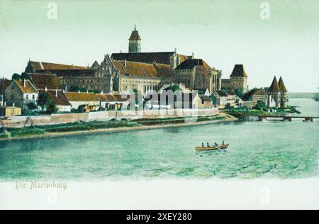 Alte deutsche Postkarte: Schloss Marienburg (Malbork). Deutschland. 1900-1905 Stockfoto