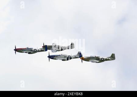 Nordamerika, Commonwealth, CA-18. P=51, Mustang, Formation, Sywell. Flugschau. Stockfoto