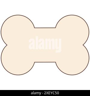 Großer rosafarbener Knochen. Thema für Hunde und andere Tiere. Vektor-Clipart. Abbildung оn leerer weißer Hintergrund. Stock Vektor