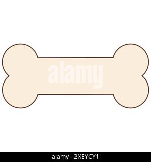 Großer rosafarbener Knochen. Thema für Hunde und andere Tiere. Vektor-Clipart. Abbildung оn leerer weißer Hintergrund. Stock Vektor