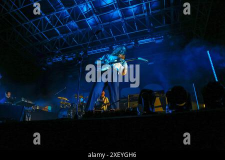 Lee Kiernan von IDLES tritt beim Flowers Festival 2024 am 29. Juni 2024 in Collegno (TO), Italien auf. Stockfoto