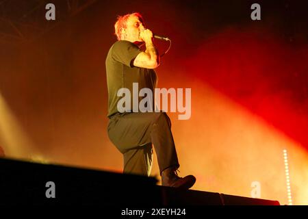 Joe Talbot of IDLES tritt am 29. Juni 2024 auf dem Flowers Festival 2024 in Collegno (TO), Italien, auf. Stockfoto