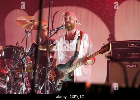 Adam Devonshire von IDLES tritt am 29. Juni 2024 auf dem Flowers Festival 2024 in Collegno (TO), Italien. Stockfoto