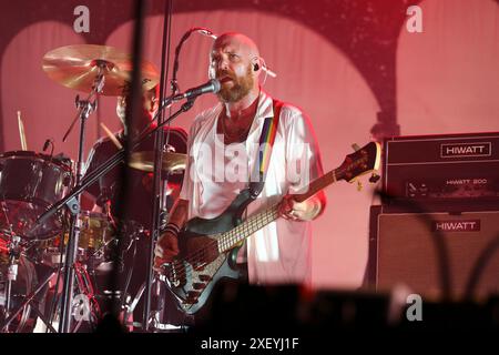 Adam Devonshire von IDLES tritt am 29. Juni 2024 auf dem Flowers Festival 2024 in Collegno (TO), Italien. Stockfoto