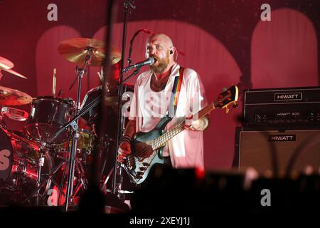 Adam Devonshire von IDLES tritt am 29. Juni 2024 auf dem Flowers Festival 2024 in Collegno (TO), Italien. Stockfoto