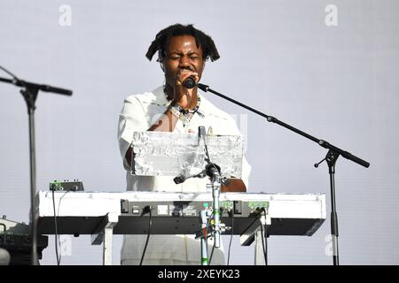 LONDON, ENGLAND - 29. JUNI: Sampha tritt am 29. Juni 2024 im British Summer time Hyde Park auf. CAP/MAR ©MAR/Capital Pictures Credit: Capital Pictures/Alamy Live News Stockfoto