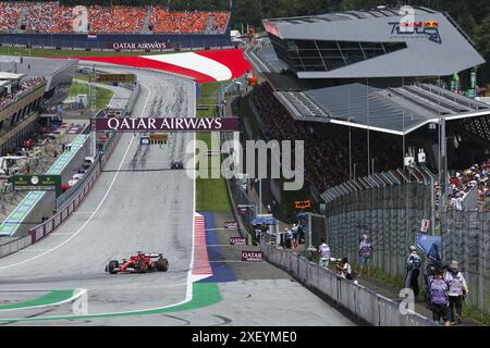 Spielberg, Österreich, 30.06.2024, 16 LECLERC Charles (mco), Scuderia Ferrari SF-24, Aktion während des Formel 1 Qatar Airways Austrian Grand Prix 2024, 11. Runde der Formel-1-Weltmeisterschaft 2024 vom 28. Bis 30. Juni 2024 auf dem Red Bull Ring in Spielberg, Österreich Stockfoto