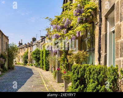 Edinburgh, Circus Lane. Es soll die charmanteste Straße der Stadt sein. Stockfoto