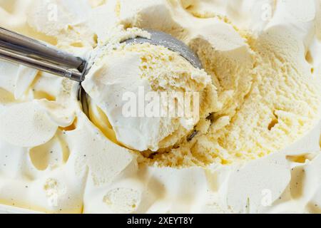 Vanilleeis aus nächster Nähe Stockfoto