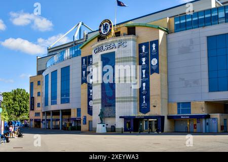 Stamford Bridge Heimstadion des Chelsea Football Club, Fulham, Borough of Hammersmith & Fulham, London, England, Großbritannien Stockfoto