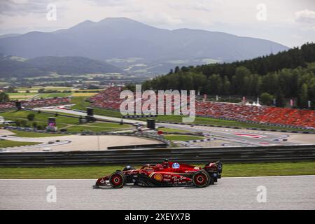 Spielberg, Österreich, 30.06.2024, 16 LECLERC Charles (mco), Scuderia Ferrari SF-24, Aktion während des Formel 1 Qatar Airways Austrian Grand Prix 2024, 11. Runde der Formel-1-Weltmeisterschaft 2024 vom 28. Bis 30. Juni 2024 auf dem Red Bull Ring in Spielberg, Österreich Stockfoto