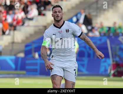 Berlin, Deutschland - 25. Juni 2024: Marko Arnautovic von Österreich (#7) in Aktion während des Gruppenspiels der UEFA EURO 2024 Niederlande gegen Österreich im Olympiastadion in Berlin Stockfoto