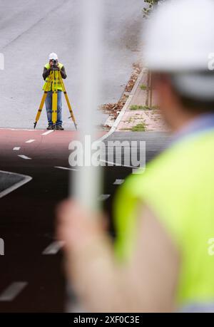 Prüflastprüfung, Surveyor, Forschung zu Baustoffen, Tecnalia Research & Innovation, Zamudio, Bizkaia, Baskenland, Spanien Stockfoto