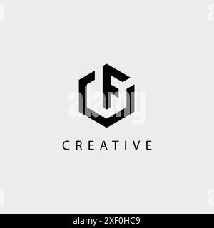 Initialen C und F Logo Vektorvorlage. Stock Vektor