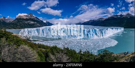 Perito Moreno Gletscher, Los Glaciares Nationalpark, Lago Argentino Departement, Provinz Santa Cruz, Patagonien, Republik Argentinien. Stockfoto