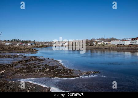 St. Croix River aus der Innenstadt von Calais, Maine, USA Stockfoto