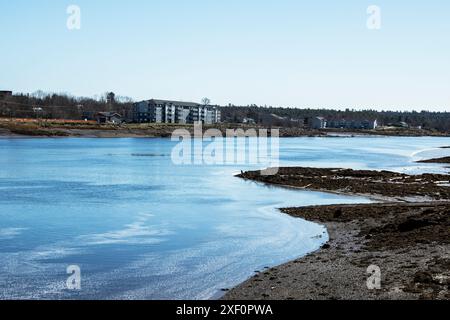 St. Croix River aus der Innenstadt von Calais, Maine, USA Stockfoto