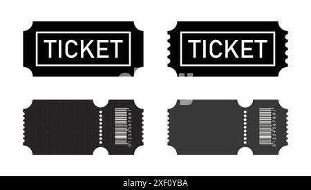 Symbolgruppe für Ticketvektor. Realistisches Kartenset. Vektorsymbol für Kinokarten. Konzert-Pass-Schild. Symbol für VIP-Coupon oder -Gutschein. Stock Vektor