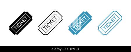 Symbolgruppe für Ticket. Symbol für Kinokarten in der Zeile. Konzert-Pass-Schild. Symbol für VIP-Coupon oder -Gutschein. Leere Vorlagentickets. Symbol für Tickets oder Coupons. Stock Vektor