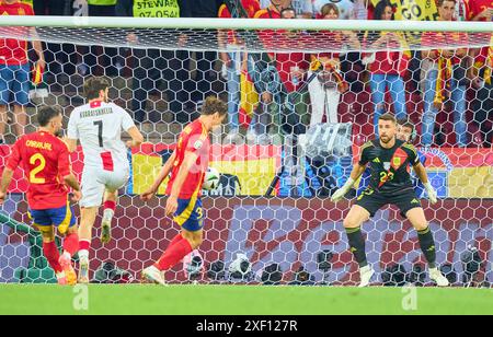 Köln, Deutschland. 30. Juni 2024. Robin Le Normand, ESP 3 Eigentümer 0:1 im Best of 16 Spiel SPANIEN - GEORGIEN der UEFA-Europameisterschaft 2024 am 30. Juni 2024 in Köln. Fotograf: ddp Images/STAR-Images Credit: ddp Media GmbH/Alamy Live News Stockfoto