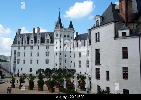 Der Hof des château de Nantes Castle Château des ducs de Bretagne Nantes, Normandie, Frankreich Stockfoto