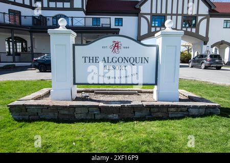 Das Algonquin Resort-Schild in St. Andrews, New Brunswick, Kanada Stockfoto